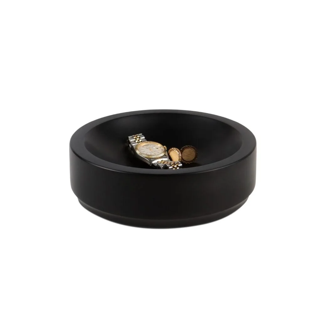 Designer Solid Marble Catchall Small Bowl Jet Black