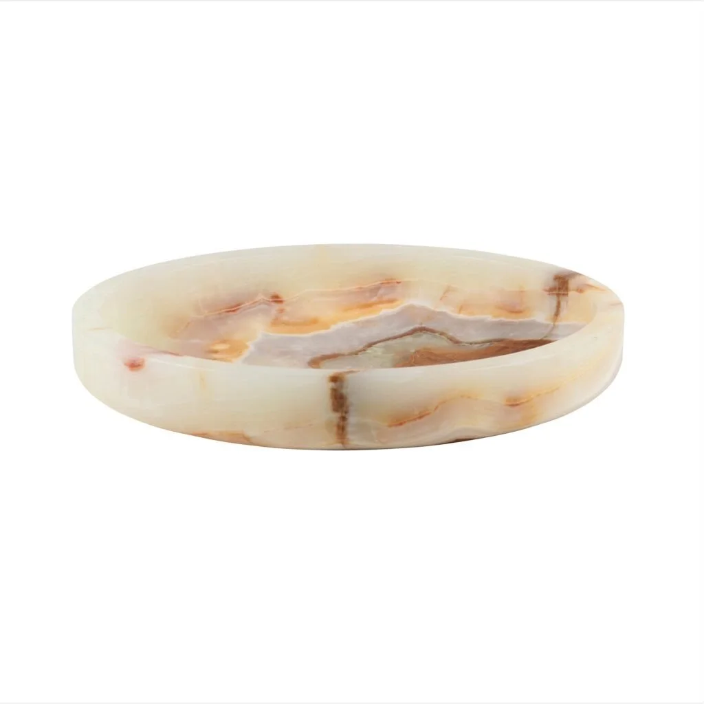 Onyx Marble Trend Designer Centerpiece Low Bowl