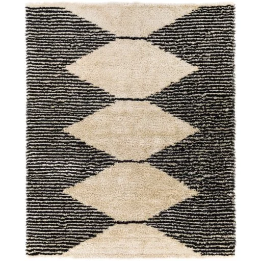 Black/Ivory Hand Tufted Striped Indoor Rug