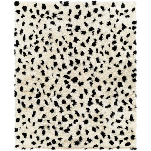 Black/Ivory Hand Tufted Leopard Indoor Rug