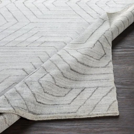 Ivory Geometric Highland Designer Viscose Rug Collection
