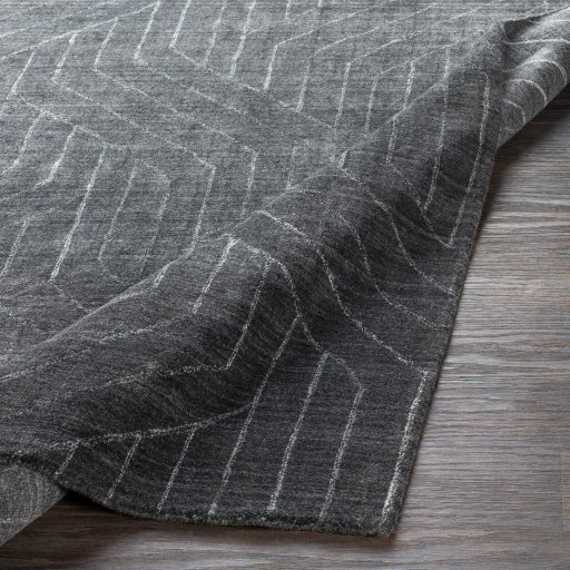 Charcoal Geometric Highland Designer Viscose Rug Collection