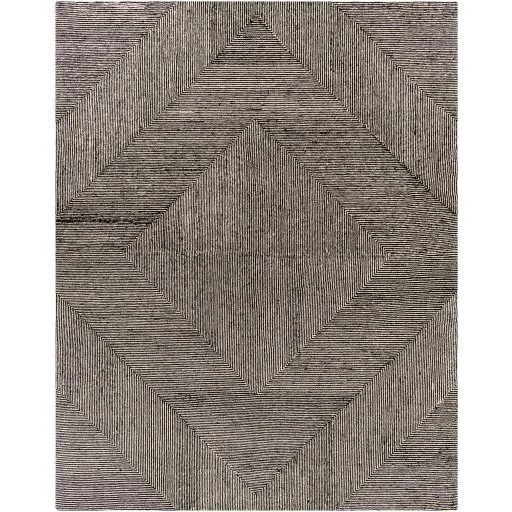 Black/Cream Maroc Geometric Stripe Modern Indoor Rug