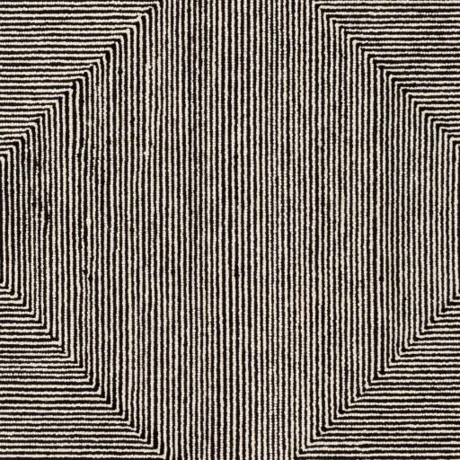 Black/Cream Maroc Geometric Stripe Modern Indoor Rug