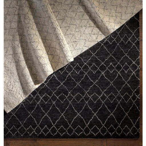 Zara Luxury Designer Indoor Black and Ivory Rug Collection