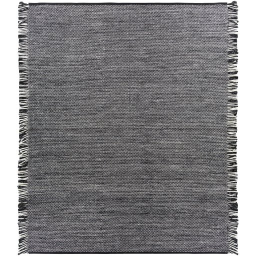 Black Southampton Fringe Indoor Outdoor Rug