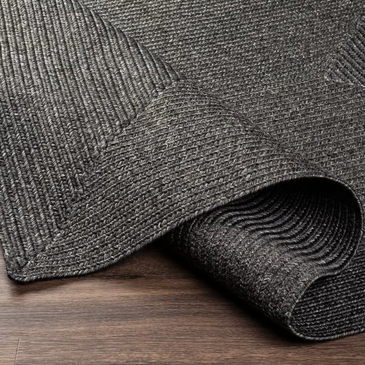Braided Texture Outdoor Rug Black