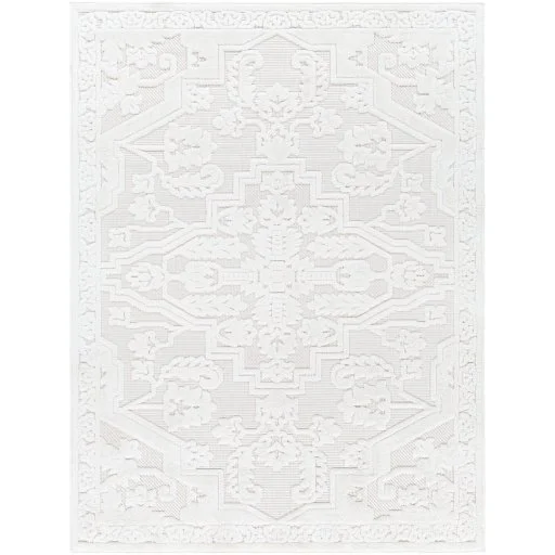 Montecito Patterned Textured Outdoor Rug Collection White