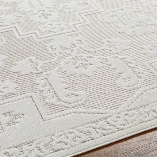 Montecito Patterned Textured Outdoor Rug Collection White