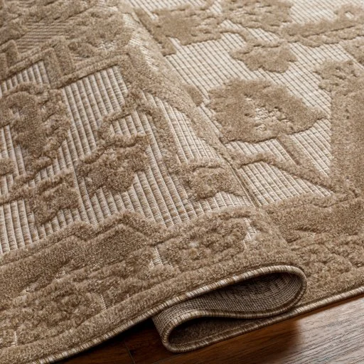 Montecito Patterned Textured Outdoor Rug Collection Sand