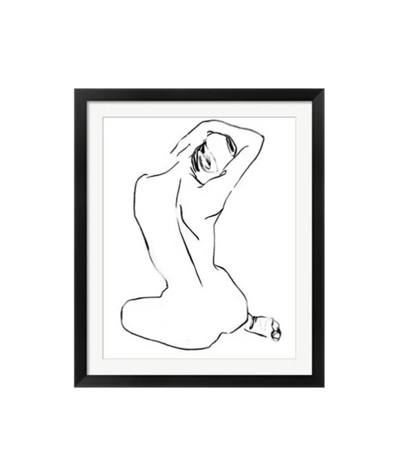 Black and White Figure Drawing Framed Print