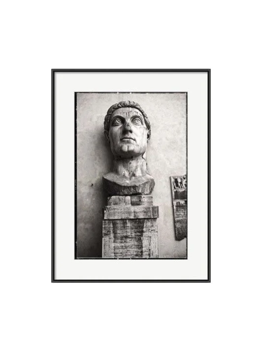 Black and White Italian Palazzo Statue Framed Print