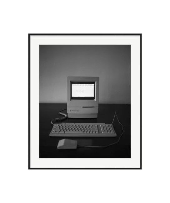 Black and White Apple Macintosh Vintage PC Framed Print