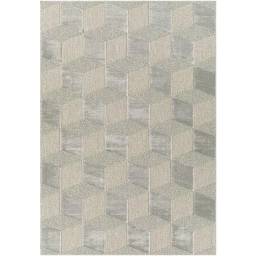 Modern Geometric Grey/Taupe Indoor Rug