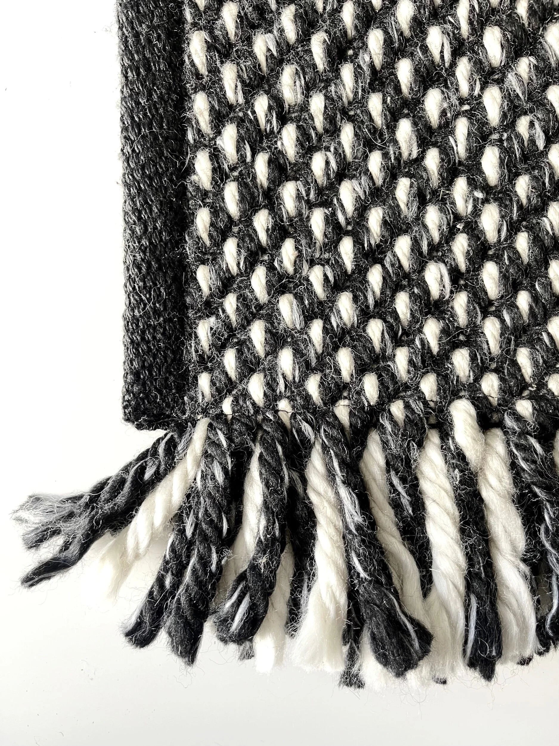 East Hampton Fringe Indoor Outdoor Black and White Performance Rug