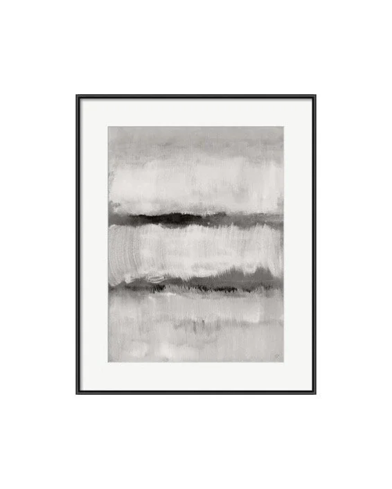 Into the Misty Fog Black and White Framed Art Print