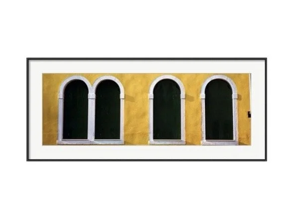 Yellow Windows in Venice, Italy Framed Art Print
