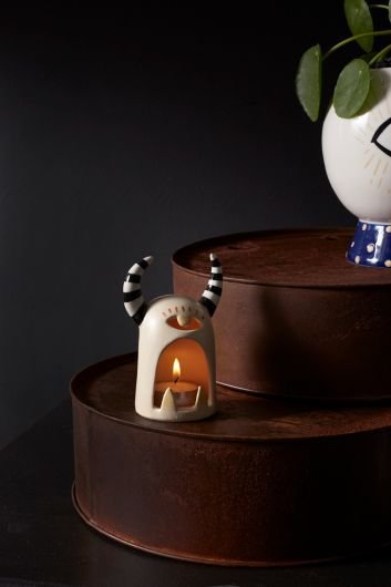 Horned Tricks Halloween Tealight Holder