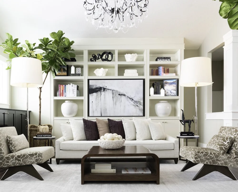 Tribeca Crescent Back Ivory Grande Sofa with Pillows  Styled