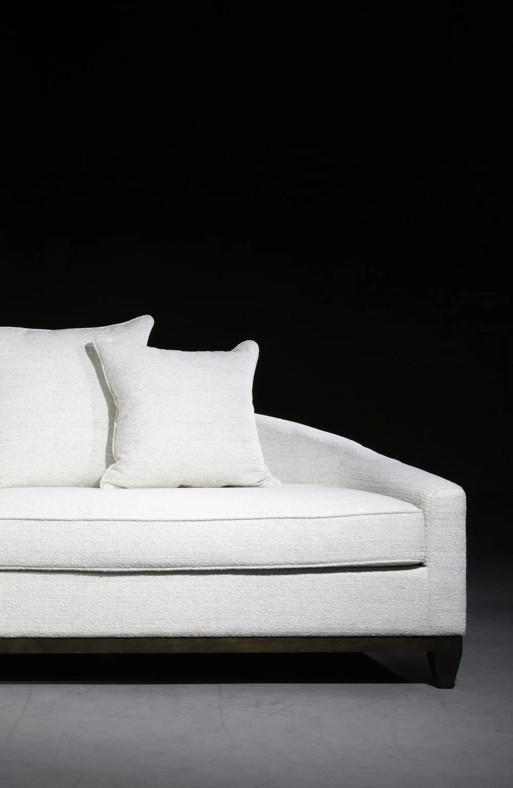 Tribeca Crescent Back Ivory Grande Sofa with Pillows