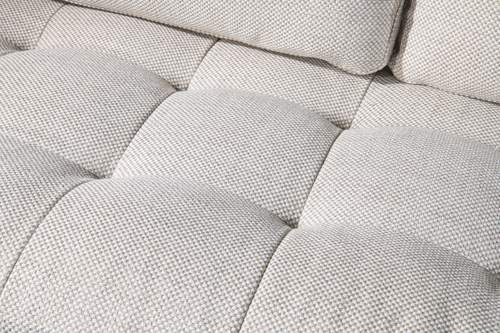 White Mid Century Modern Armchair Tufted Performance Fabric