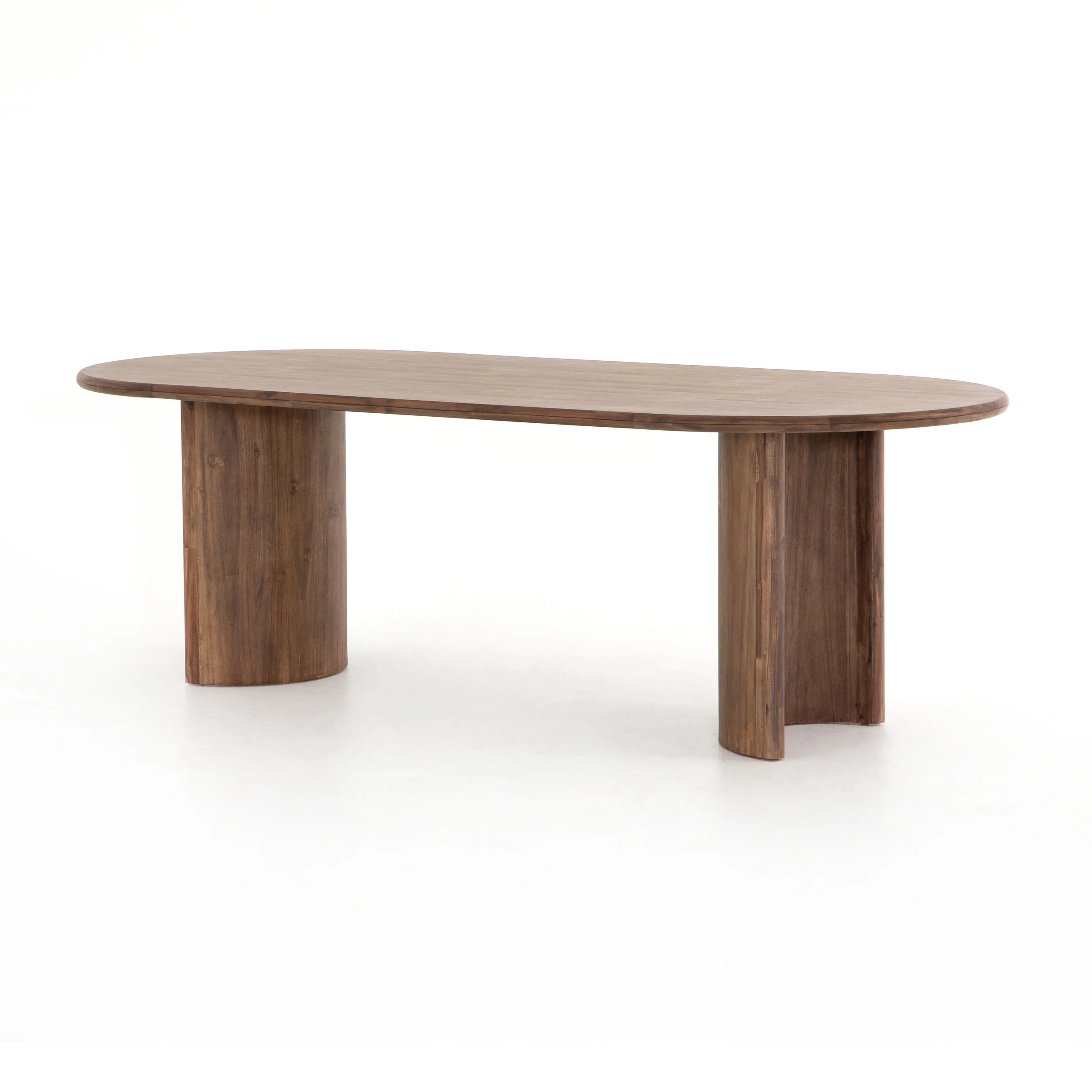 Brown Acacia Crescent Dining Table
