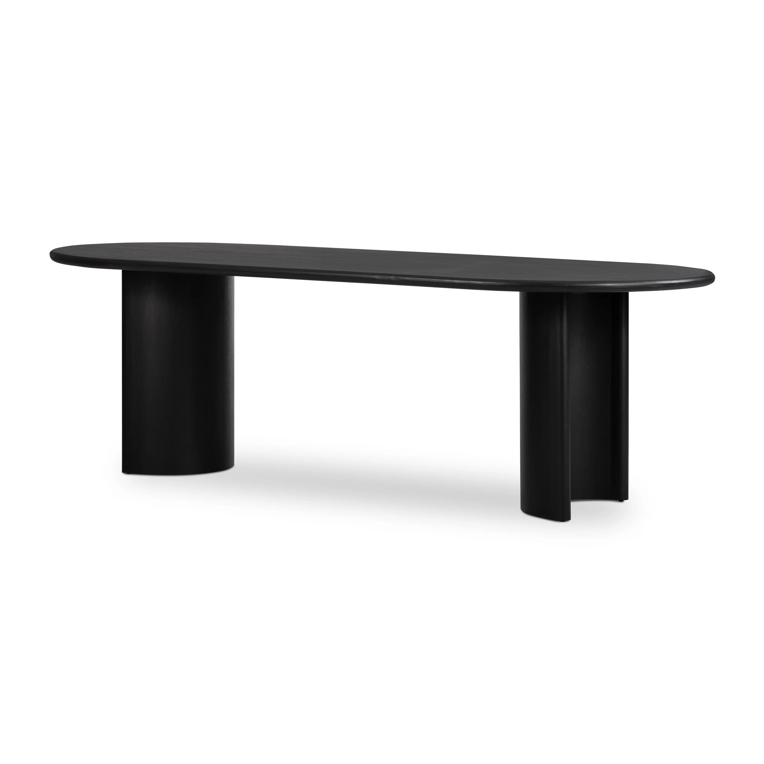 Black Acacia Crescent Modern Dining Table