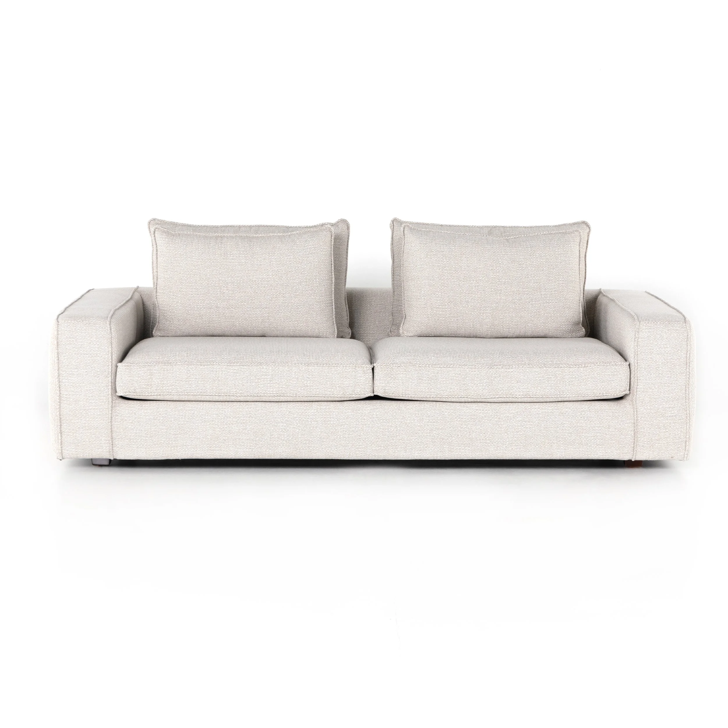 Pierce Ivory Wide Arm Modern Sofa