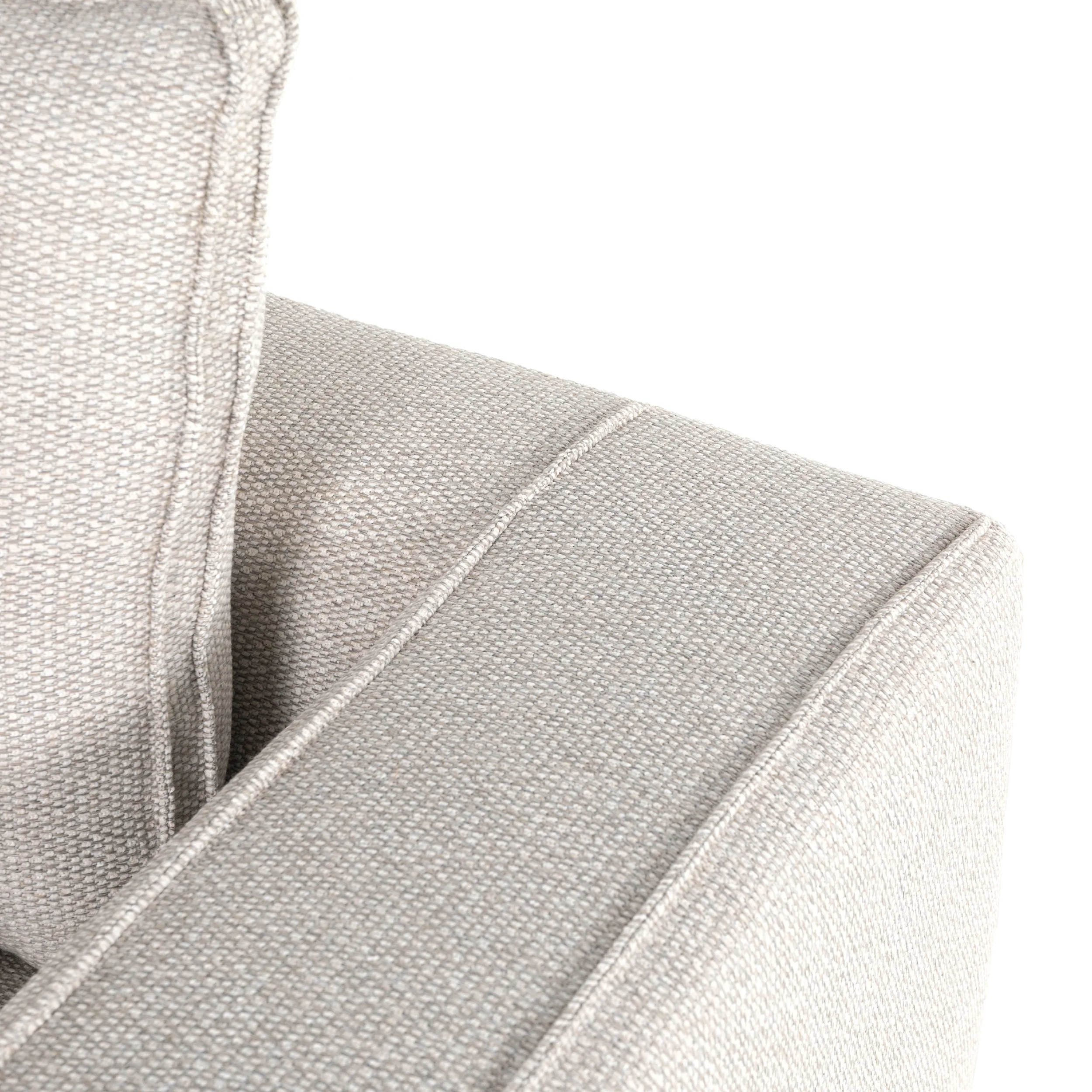 Pierce Ivory Wide Arm Modern Sofa Detail Flange