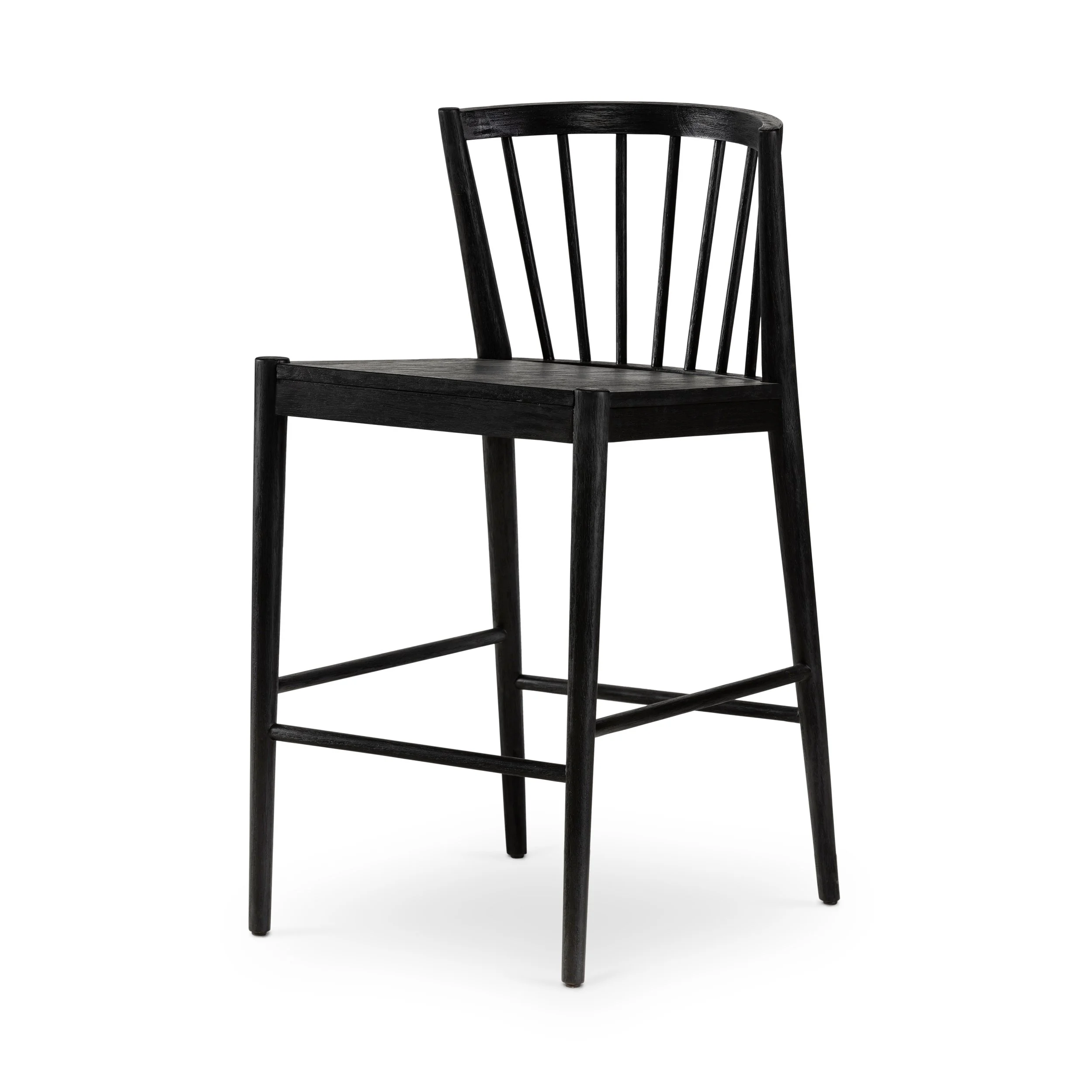 Solid Wood Black Windsor Style Barstool