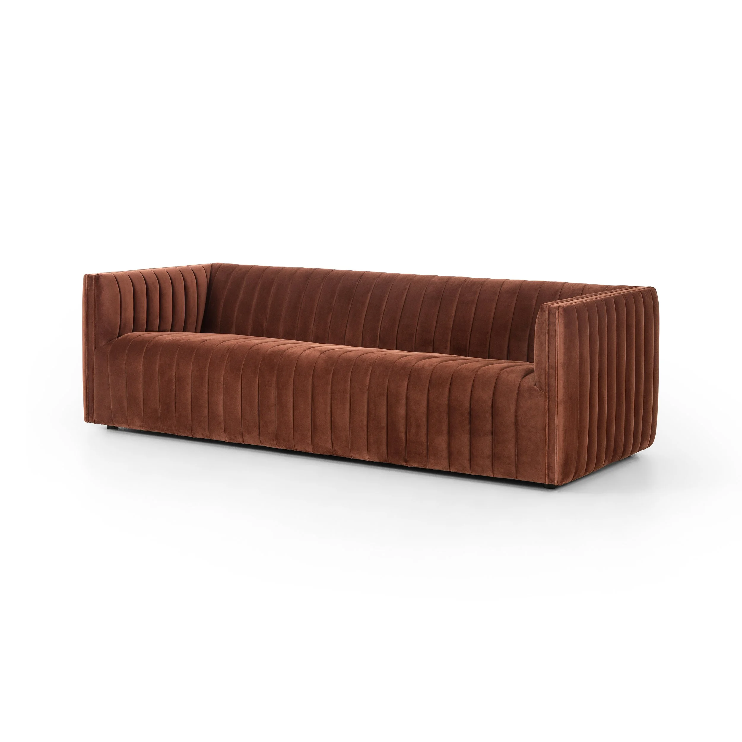 Augustine Auburn Channeled Velvet Sofa