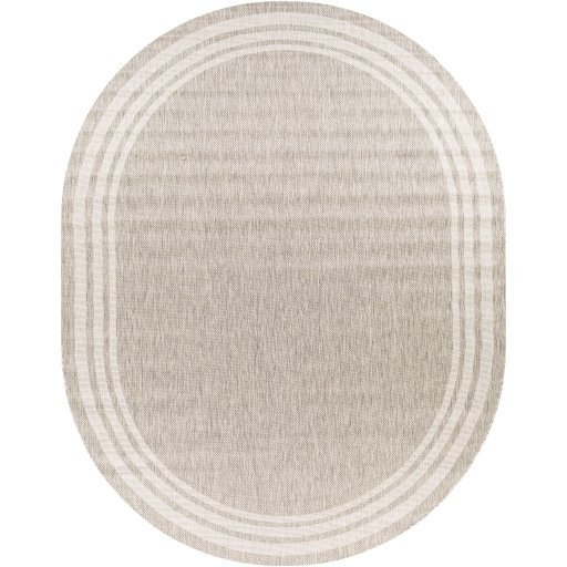 Oval Taupe/Ivory Chateau Indoor/Outdoor Rug