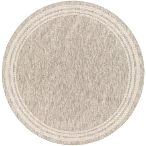 Round Taupe/Ivory Chateau Indoor/Outdoor Rug