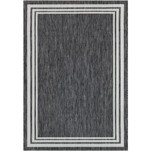 Rectangular Charcoal/Ivory Chateau Indoor/Outdoor Rug