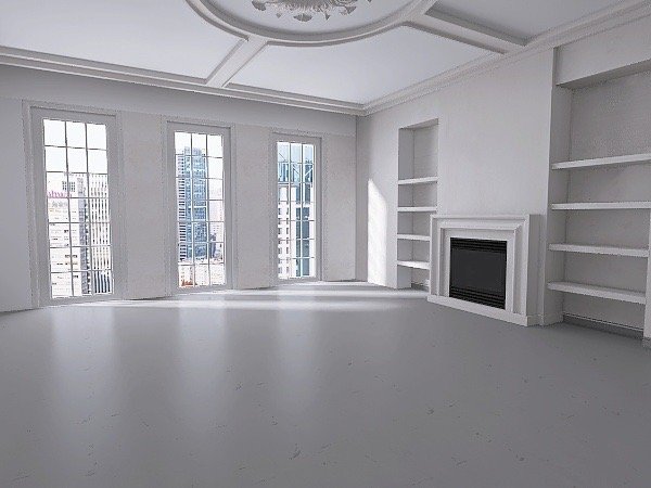 Empty NYC Penthouse Virtual 3D Staging Real Estate Before Photo