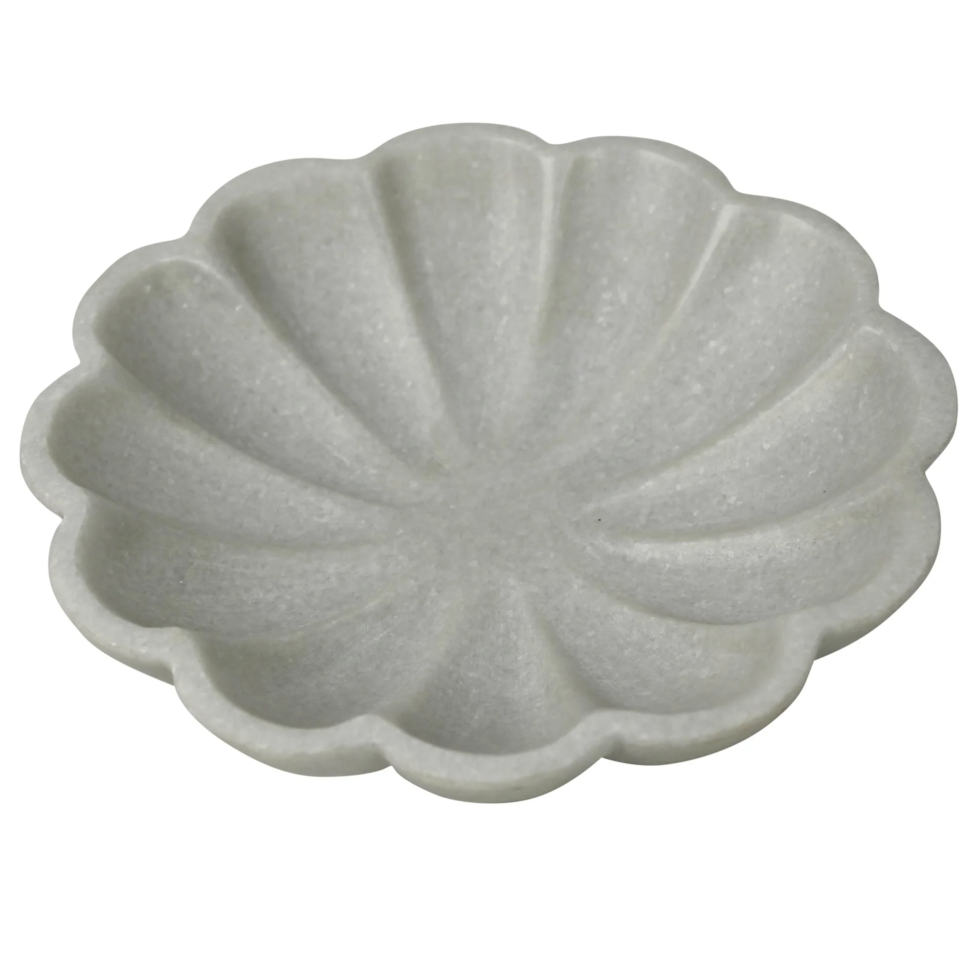 Ivory Scalloped Marble Catchall