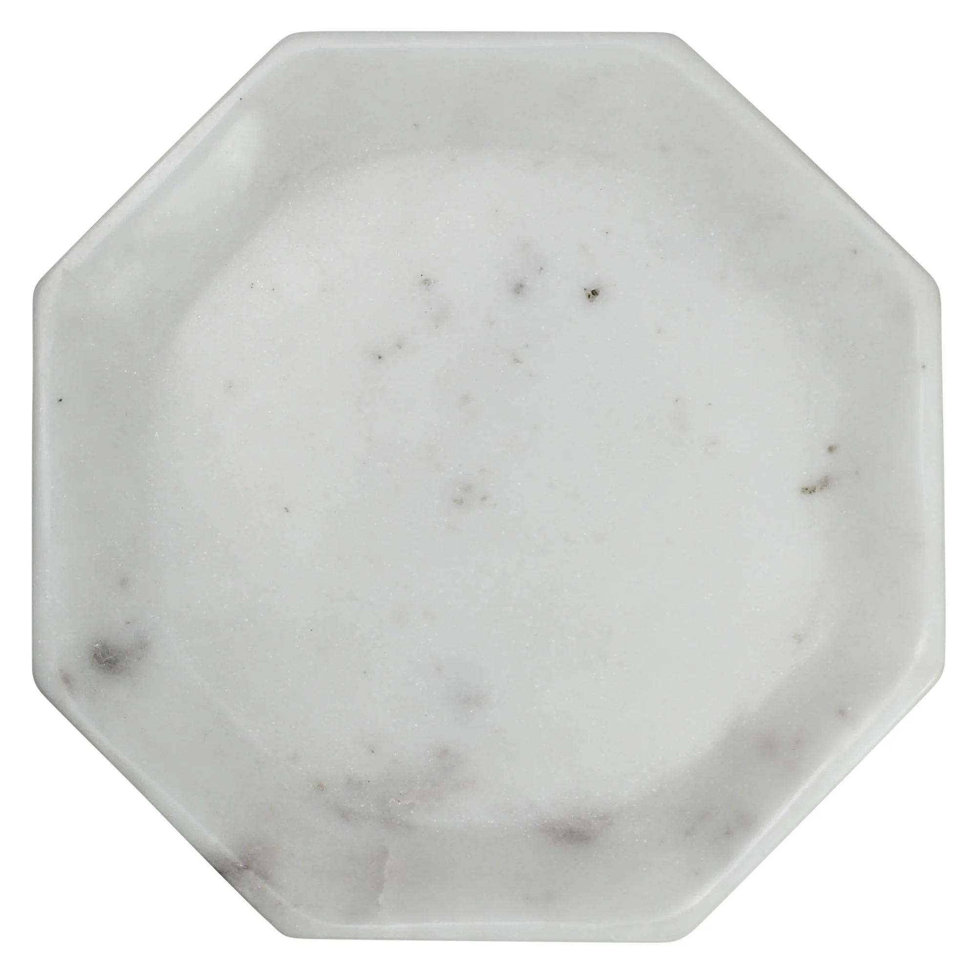 White Marble Hexagon Dinner Plate