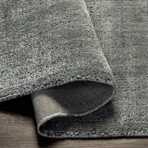 Luster Sheen Viscose Wool Rug Light Slate