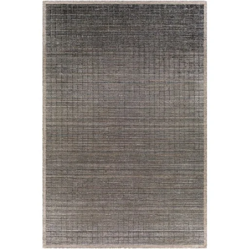Luster Sheen Modern Grid Rug Medium Grey