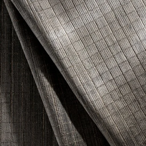 Luster Sheen Modern Grid Rug Medium Grey