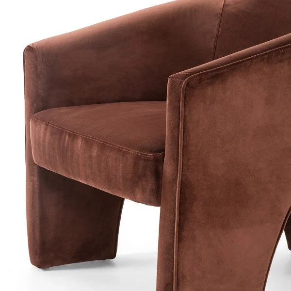 Burnt Auburn Velvet Accent Chair Detail.jpg