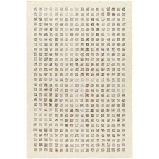 Neutral Check Hand Tufted Rug