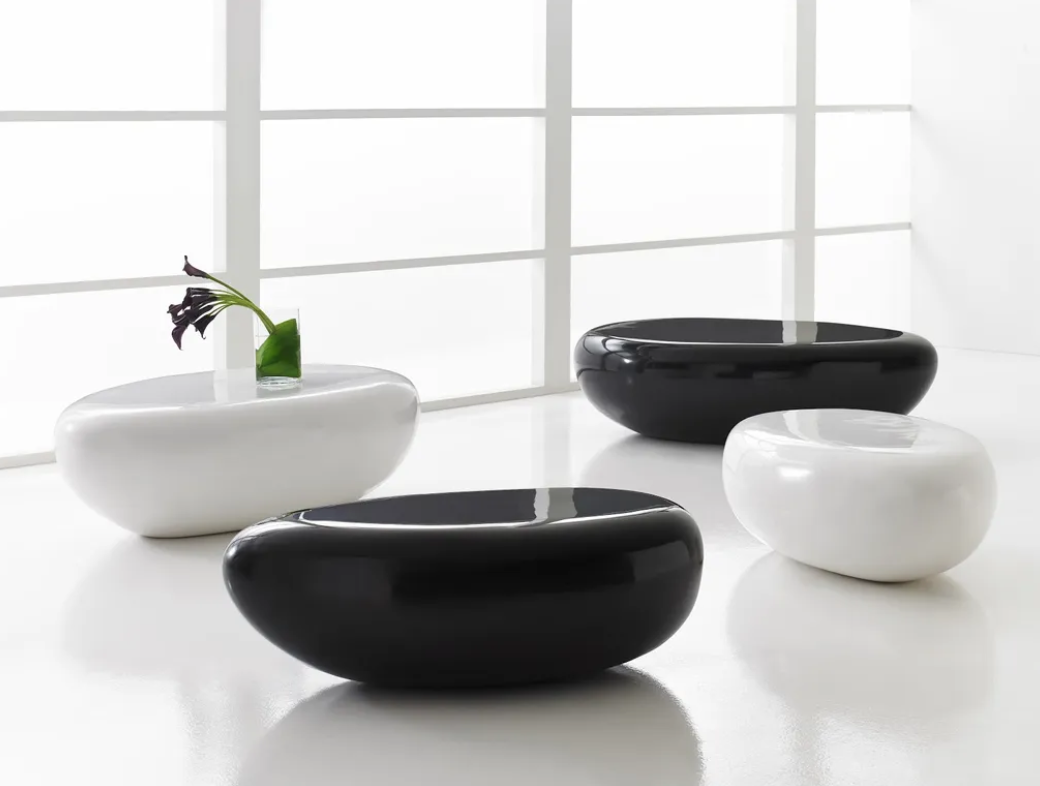 River Stone Coffee Table Black and White Collection franklinave.png