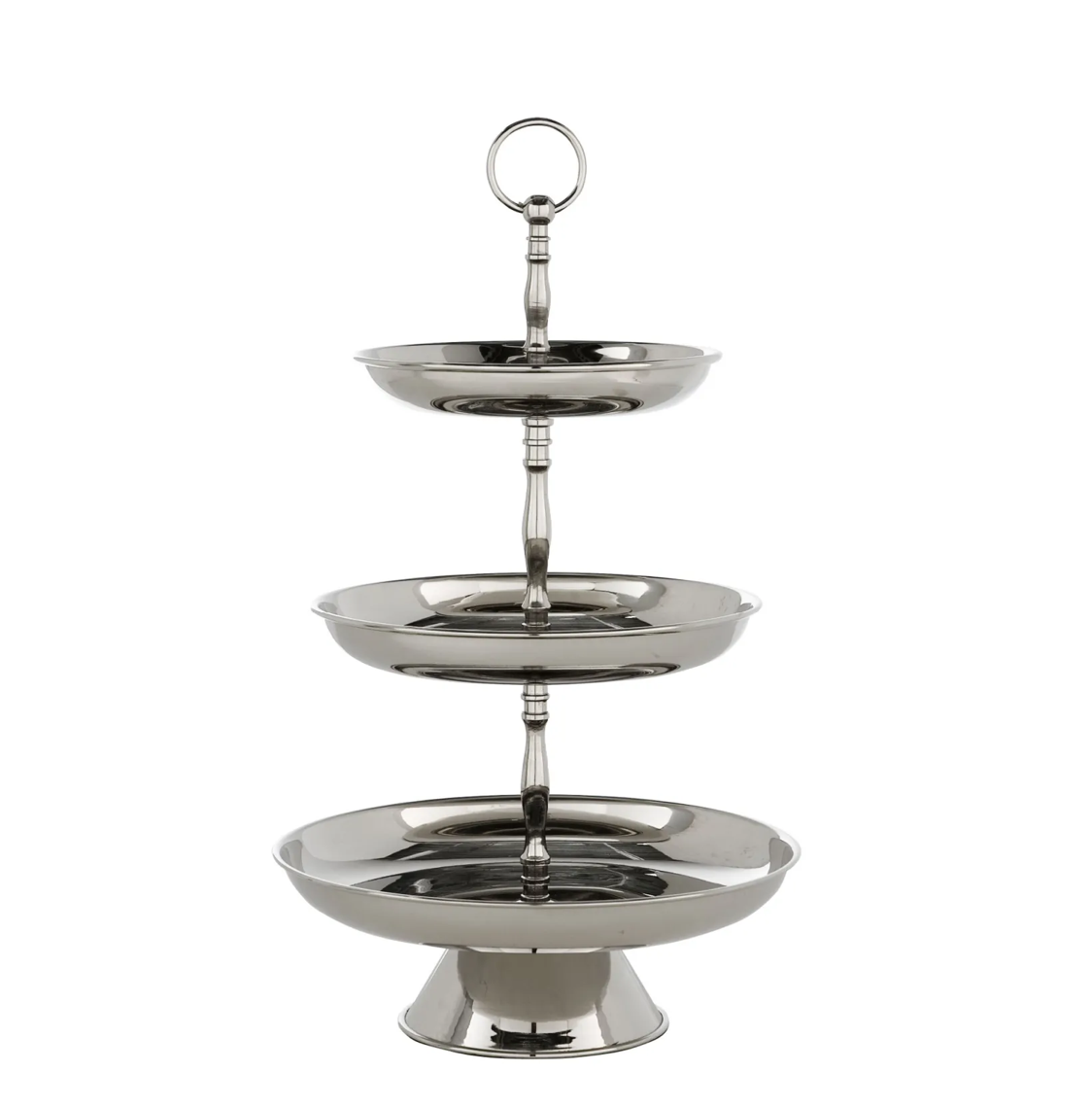 Polished Silver Triple Dessert Stand