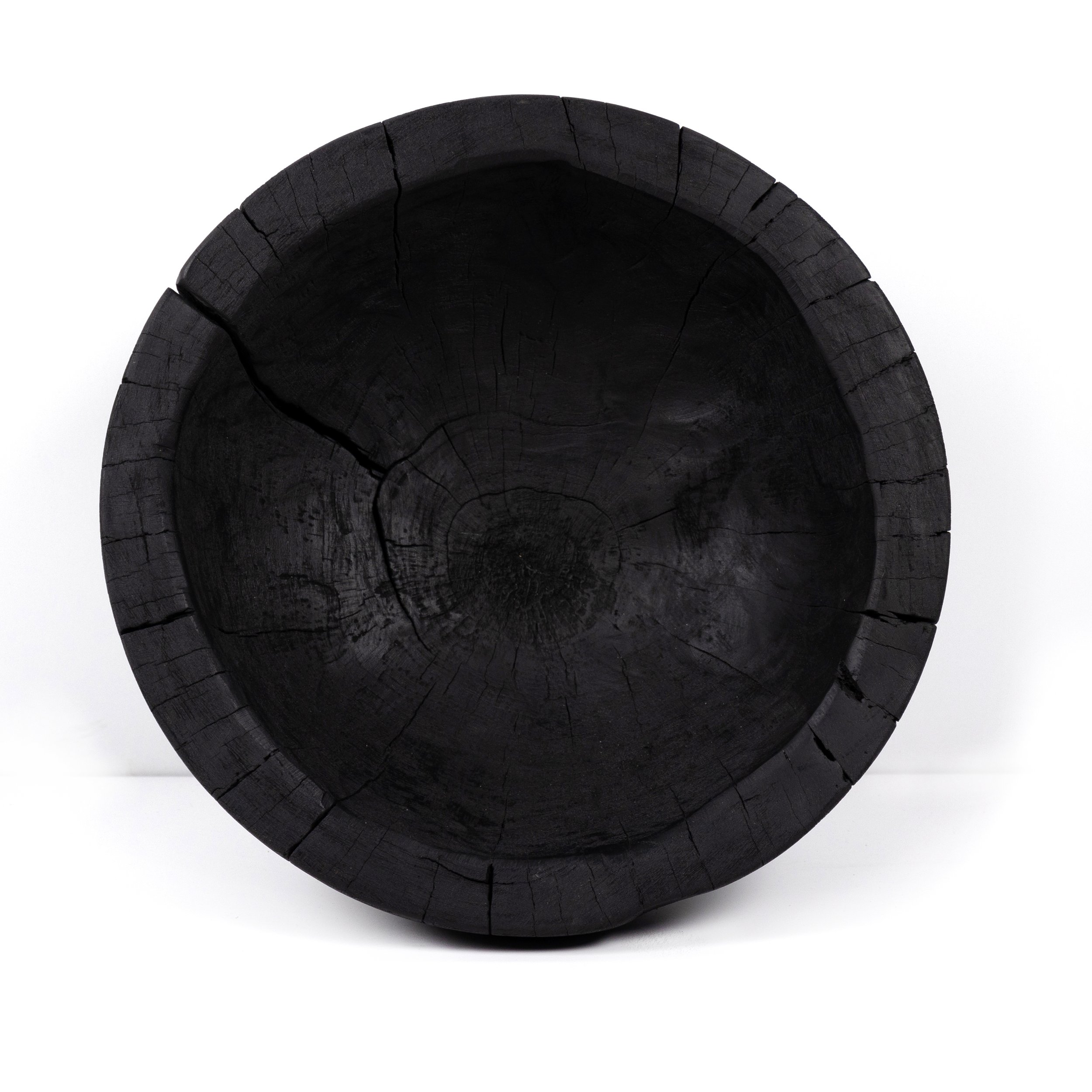 Carbonized Black Reclaimed Wood Bowl Top View.jpg