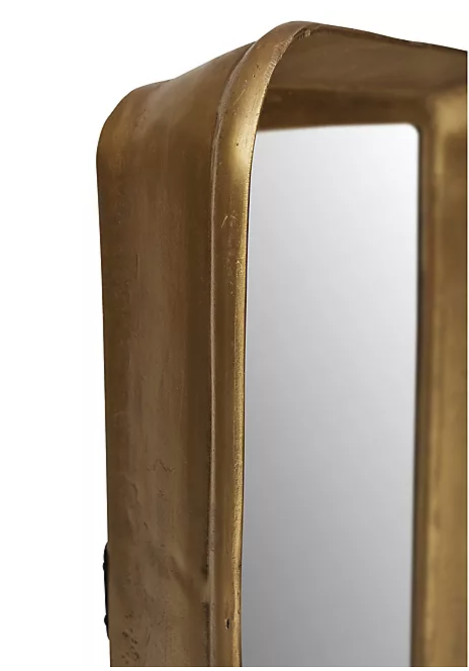 Reclaimed Aluminum Gold Floor Mirror Detail.png