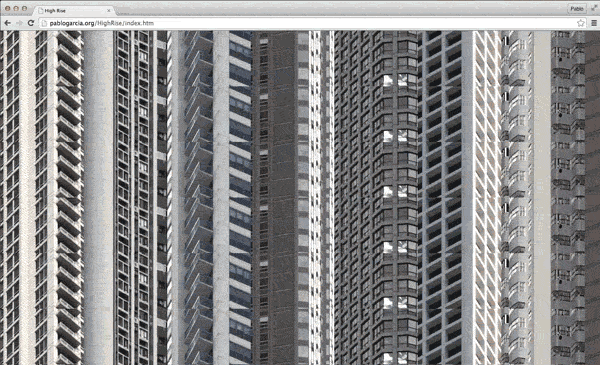 Using your Browser's zoom you can see High Rise at different scales. ("Cmd -" and "Cmd +" or "Ctrl -" and "Ctrl +" work as shortcuts on most browsers)