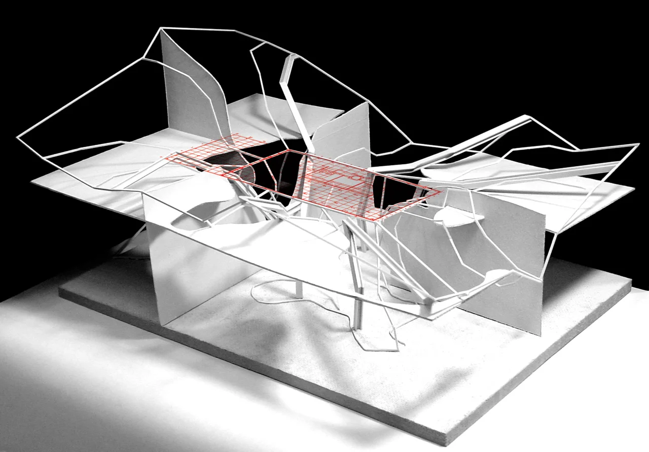 The new Farnsworth House, transformed from a regular form with chaotic weather to the inverse: a thermally homogenous space with irregular form