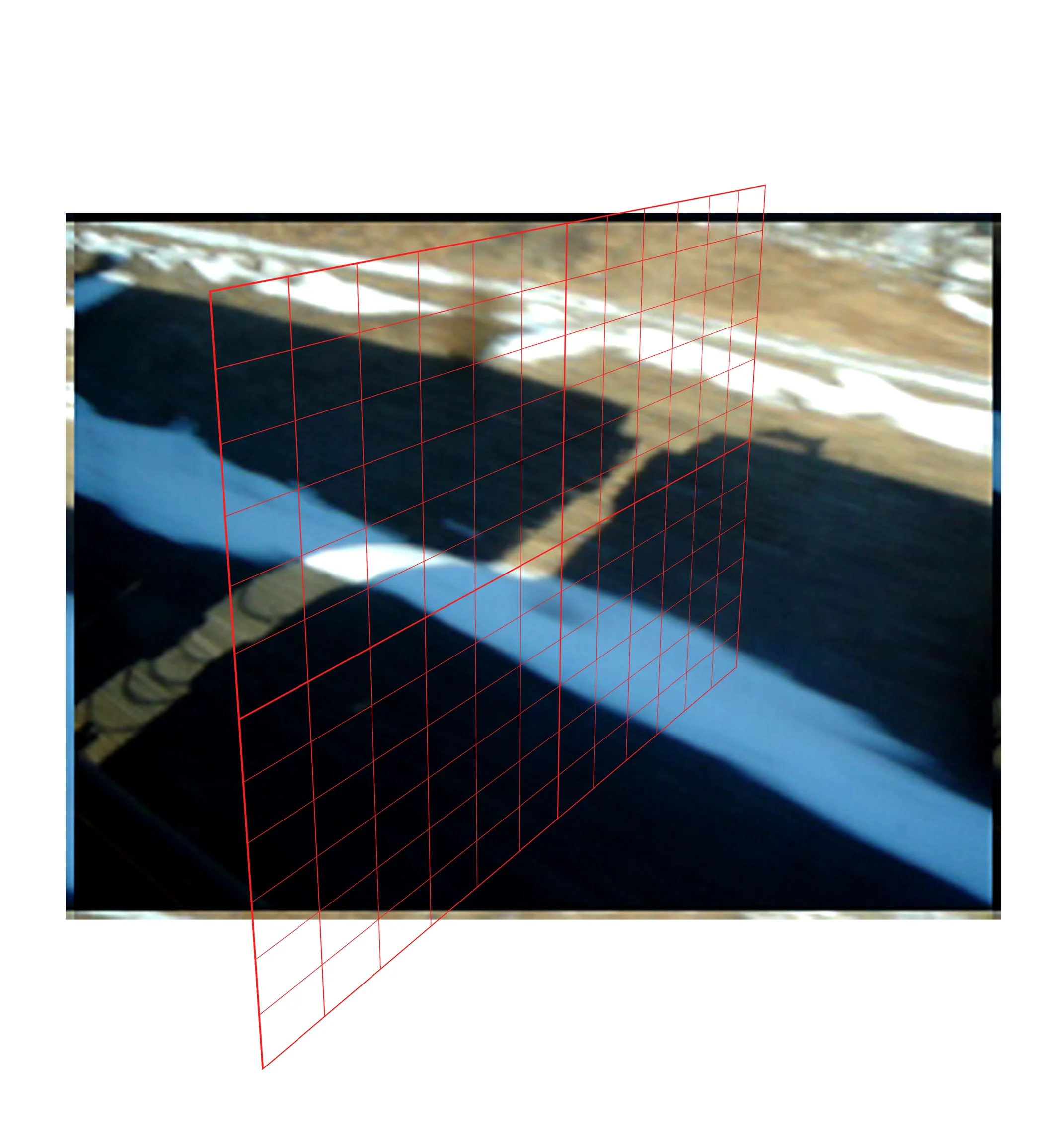 By overlaying a perspective grid onto the video, I can measure the profile of the trackside topography.