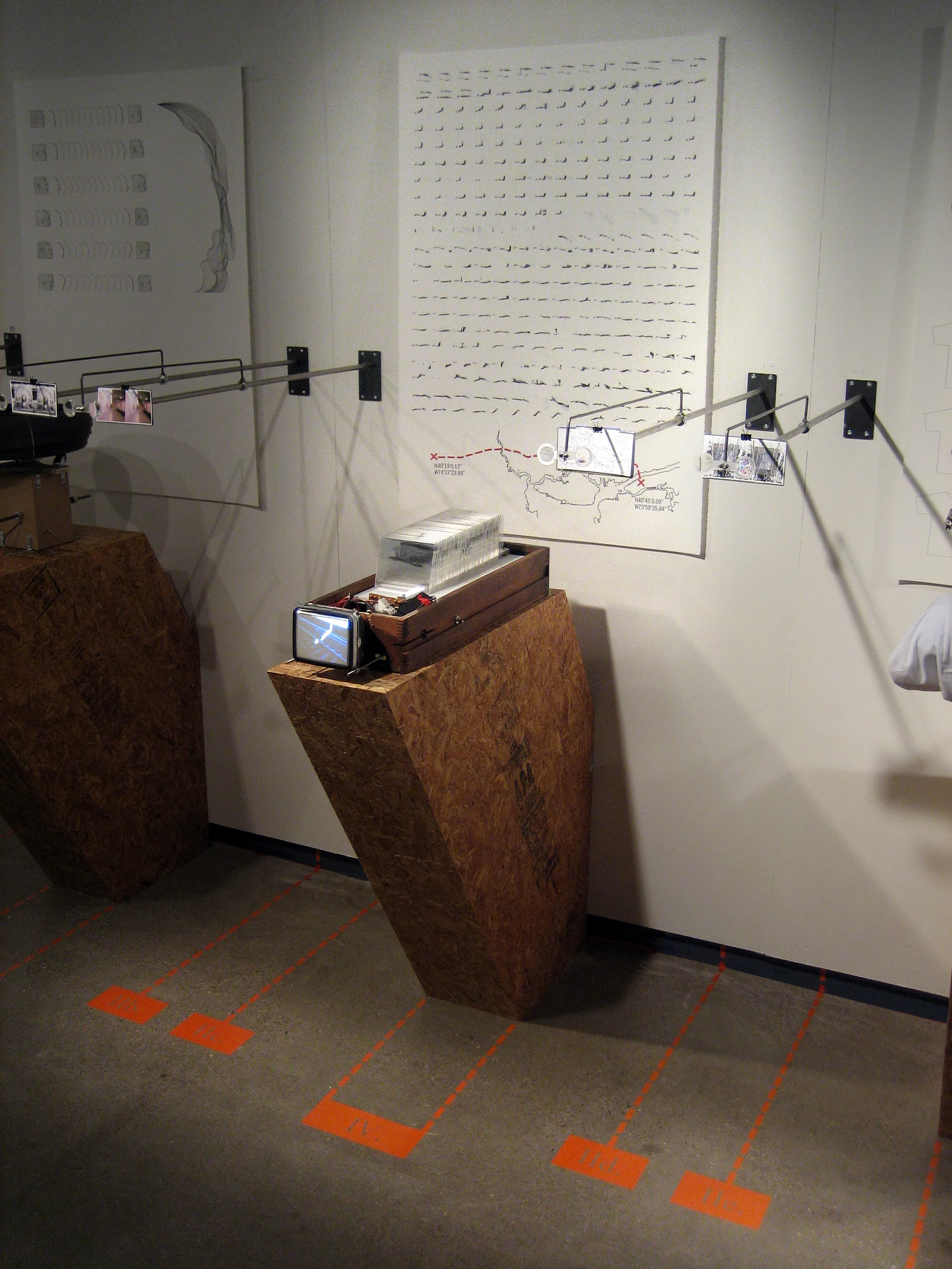 Installation view as part of Parallel Projections, installed at the University of Michigan Architecture Gallery, 2008.